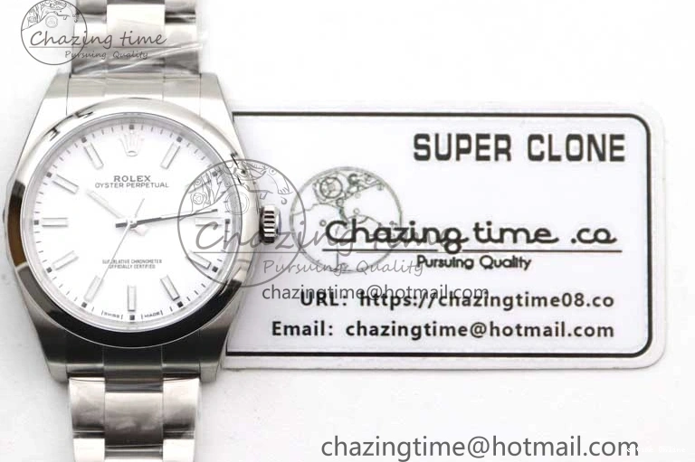 0129 Oyster Perpetual 39mm 114300 EWF 1:1 Best Edition 904L Steel White Dial on SS Bracelet SA ModernLook 2003
